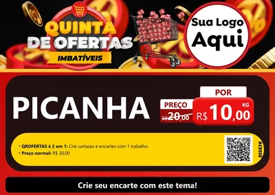 Modelo de Cartaz para Cartaz A4 Horizontal com o tema Quinta de Ofertas Imbatíveis para Açougue