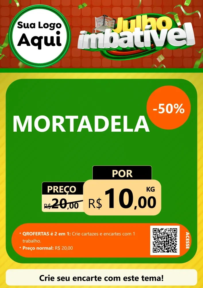 Modelo de Cartaz para Cartaz A4 Vertical com o tema Julho Imbatível para Frios e Laticínios
