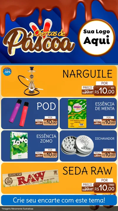 Modelo de TV para TV Vertical com o tema Ofertas de Páscoa para Tabacaria