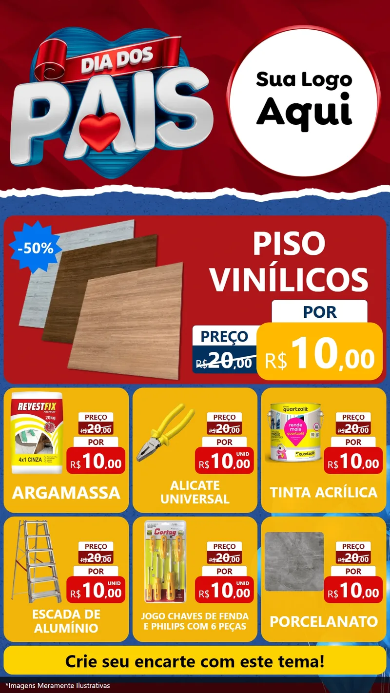 Modelo de Rede Social para Stories com o tema Dia dos Pais para Material para Construção