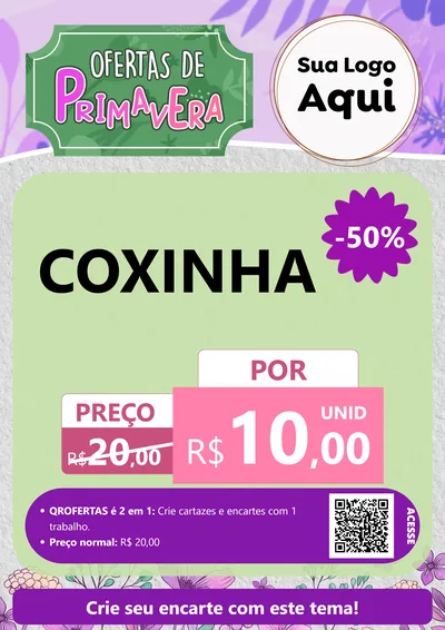 Modelo de Cartaz para Cartaz A4 Vertical com o tema Ofertas de Primavera para Salgadaria