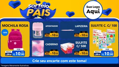 Modelo de TV para TV Horizontal com o tema Sorteio Dia dos Pais para Papelaria