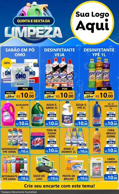 Modelo de Encarte para Encarte Grande com o tema Quinta e Sexta da Limpeza para Produtos de Limpeza