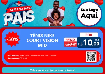 Modelo de Cartaz para Cartaz A4 Horizontal com o tema Semana Dos Pais para Calçados