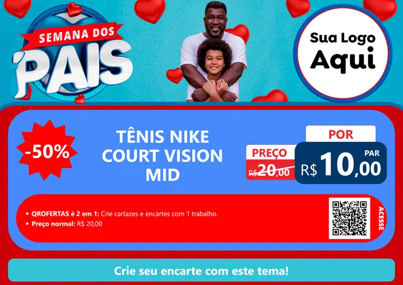 Modelo de Cartaz para Cartaz A4 Horizontal com o tema Semana Dos Pais para Calçados