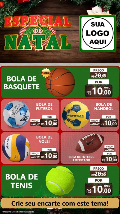 Modelo de TV para TV Vertical com o tema Especial de Natal para Artigos Esportivos