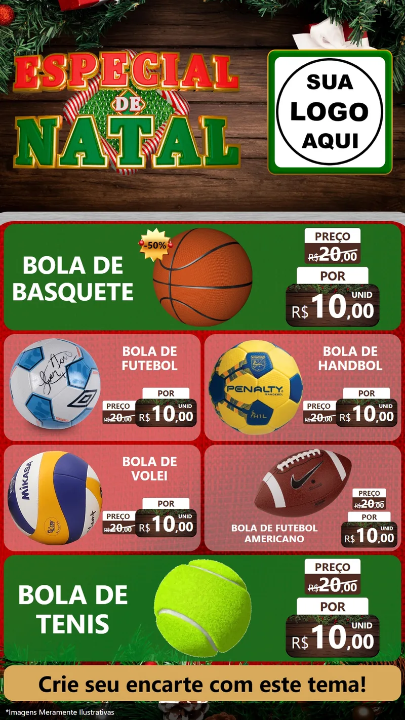 Modelo de TV para TV Vertical com o tema Especial de Natal para Artigos Esportivos