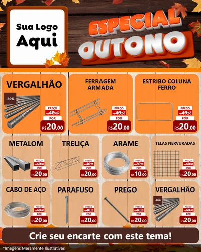 Modelo de Rede Social para Feed Instagram com o tema Especial Outono para Ferragens