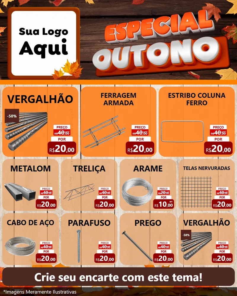Modelo de Rede Social para Feed Instagram com o tema Especial Outono para Ferragens
