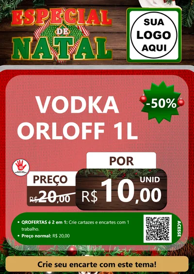 Modelo de Cartaz para Cartaz A4 Vertical com o tema Especial de Natal para Distribuidora de bebidas