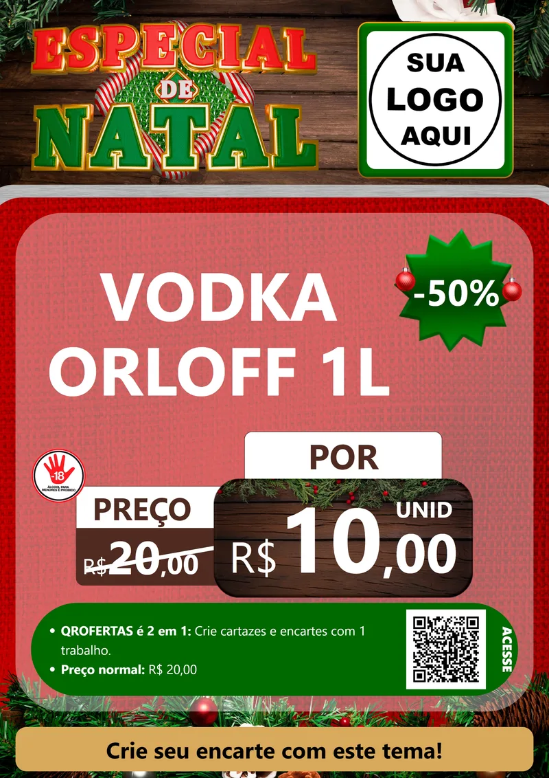 Modelo de Cartaz para Cartaz A4 Vertical com o tema Especial de Natal para Distribuidora de bebidas