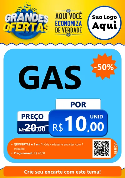 Modelo de Cartaz para Cartaz A4 Vertical com o tema Grandes Ofertas para Água e gás