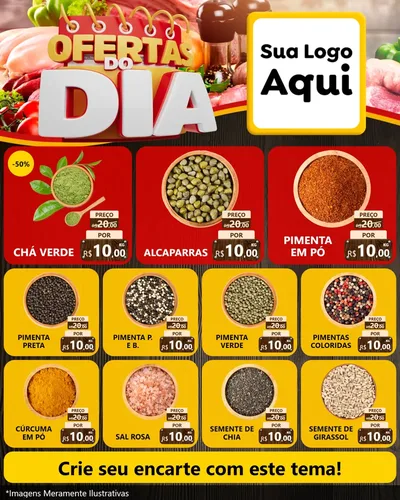 Modelo de Rede Social para Feed Instagram com o tema Ofertas do Dia para Produtos Naturais