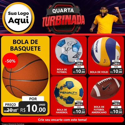 Modelo de Rede Social para Feed Facebook com o tema Quarta Turbinada para Artigos Esportivos