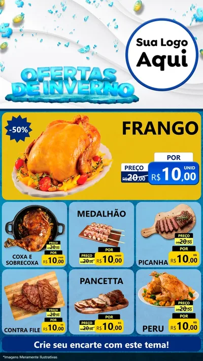 Modelo de Rede Social para Stories com o tema Ofertas de Inverno para Assados