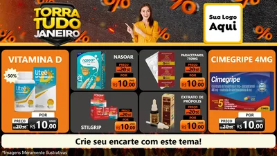 Modelo de TV para TV Horizontal com o tema Torra Tudo Janeiro para Farmácia