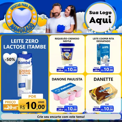 Modelo de Rede Social para Feed Facebook com o tema Ofertas Para Seu Namorado para Frios e Laticínios