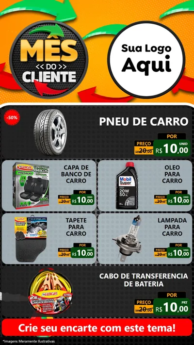 Modelo de TV para TV Vertical com o tema Mês do Cliente para Auto peças