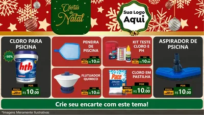 Modelo de TV para TV Horizontal com o tema Natal de Ofertas para Produtos para Piscina