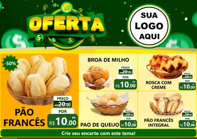 Modelo de Encarte para Encarte A4 Horizontal com o tema Oferta para Padaria