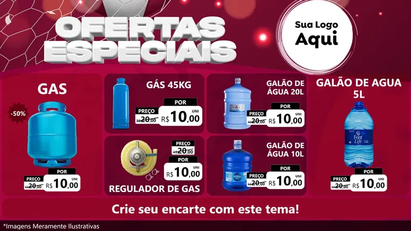 Modelo de TV para TV Horizontal com o tema Ofertas Especiais - Futebol para Água e gás