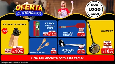 Modelo de TV para TV Horizontal com o tema Oferta de Utensílios para Utilidades Domésticas