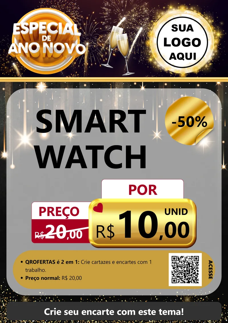 Modelo de Cartaz para Cartaz A4 Vertical com o tema Especial de Ano Novo para Informática