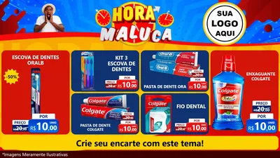 Modelo de TV para TV Horizontal com o tema Hora Maluca para Higiene Pessoal