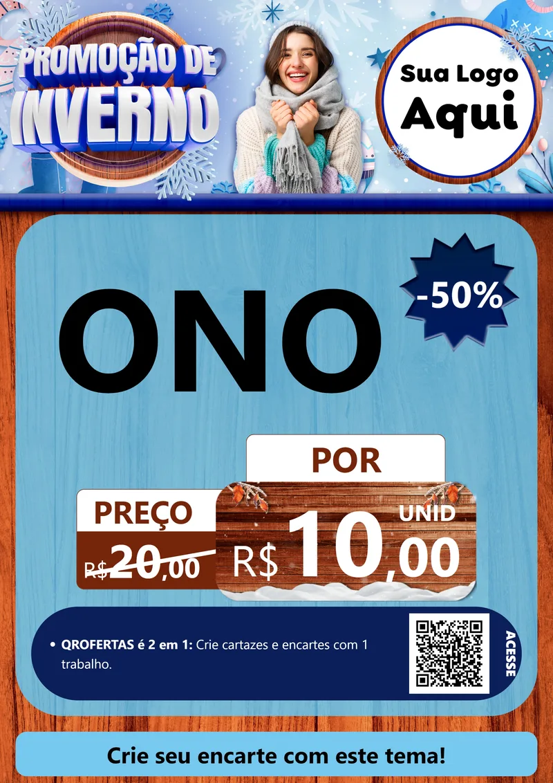 Modelo de Cartaz para Cartaz A4 Vertical com o tema Promoção de Inverno para Óticas