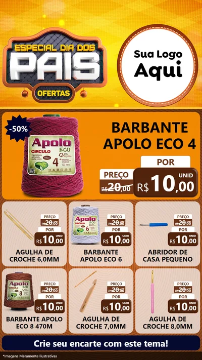 Modelo de Rede Social para Stories com o tema Especial Dia dos Pais para Armarinho e Aviamentos