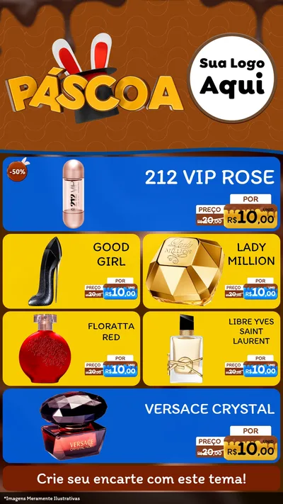 Modelo de TV para TV Vertical com o tema Páscoa para Perfumes
