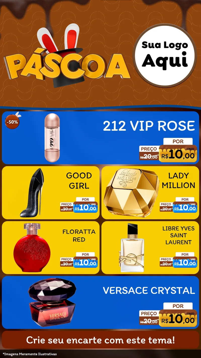 Modelo de TV para TV Vertical com o tema Páscoa para Perfumes