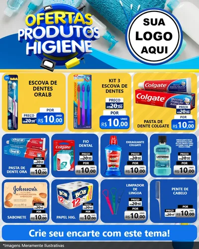 Modelo de Rede Social para Feed Instagram com o tema Ofertas Produtos de Higiene para Higiene Pessoal