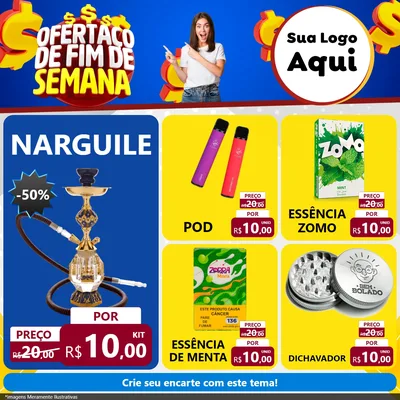 Modelo de Rede Social para Feed Facebook com o tema Ofertaço de Fim de Semana para Tabacaria