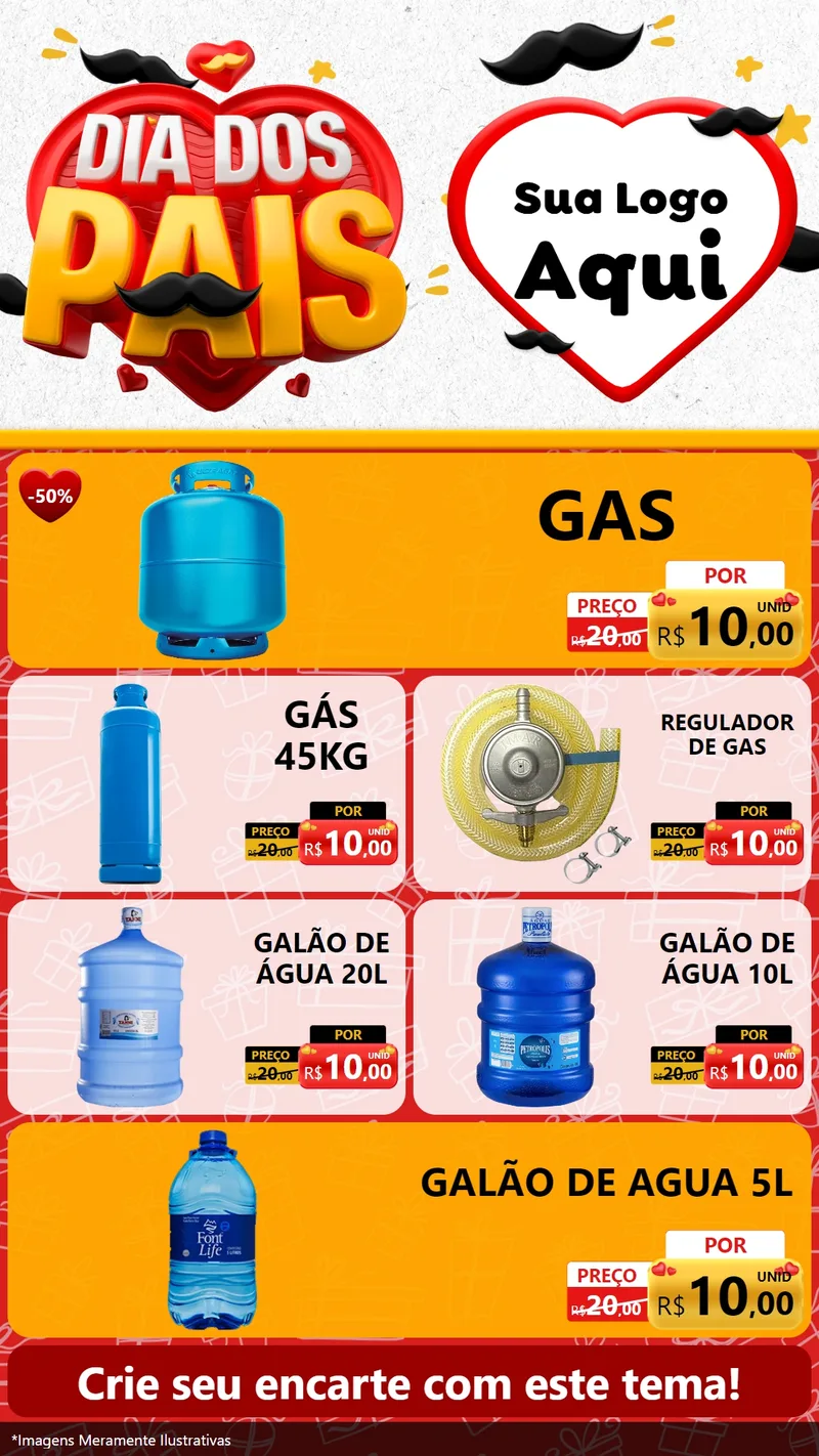 Modelo de TV para TV Vertical com o tema Dia dos Pais para Água e gás