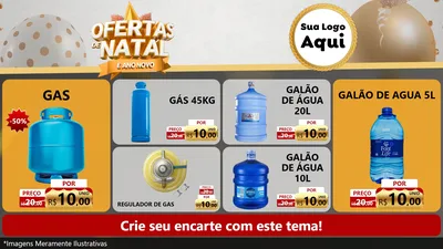 Modelo de TV para TV Horizontal com o tema Ofertas De Natal E Ano Novo para Água e gás