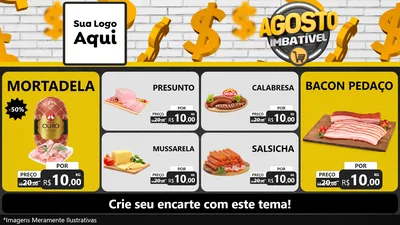 Modelo de TV para TV Horizontal com o tema Agosto imbatível para Frios e Laticínios