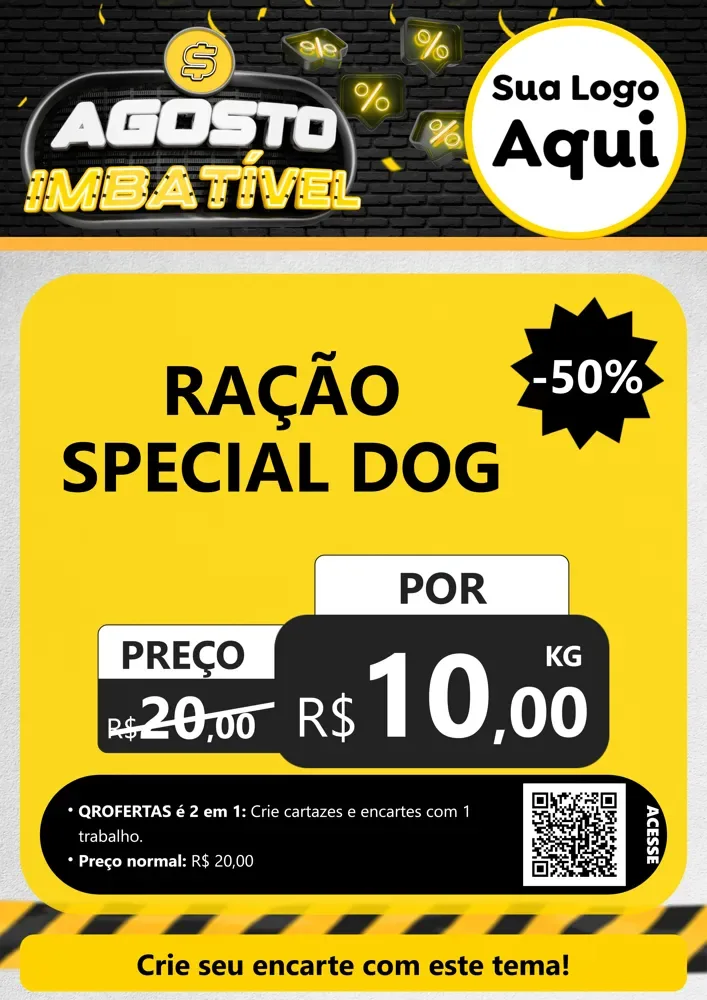 Modelo de Cartaz para Cartaz A4 Vertical com o tema Agosto Imbatível para Pet Shop