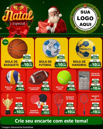 Modelo de Rede Social para Feed Instagram com o tema Natal Especial para Artigos Esportivos
