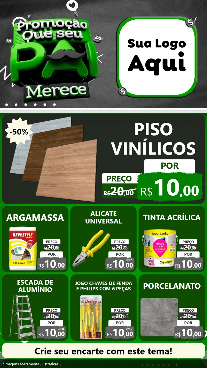 Modelo de Rede Social para Stories com o tema Promoção Que seu Pai Merece para Material para Construção