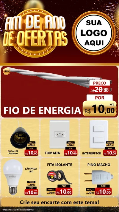 Modelo de Rede Social para Stories com o tema Fim de Ano de Ofertas para Materiais Elétricos