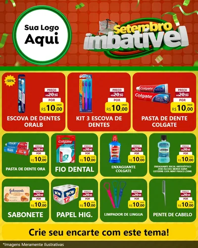 Modelo de Rede Social para Feed Instagram com o tema Setembro Imbatível para Higiene Pessoal