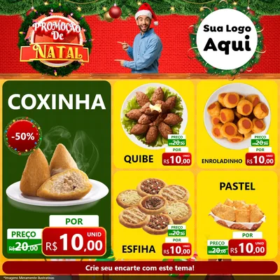 Modelo de Rede Social para Feed Facebook com o tema Promoção de Natal para Salgadaria