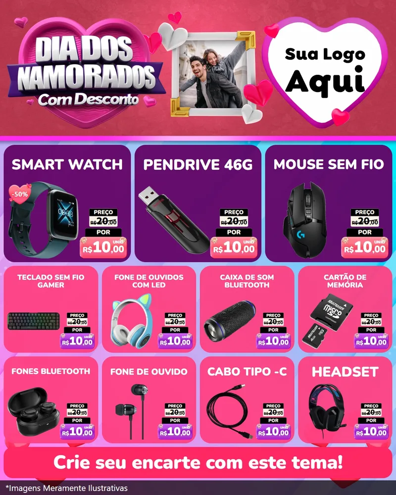 Modelo de Rede Social para Feed Instagram com o tema Dia Dos Namorados Com Desconto para Informática