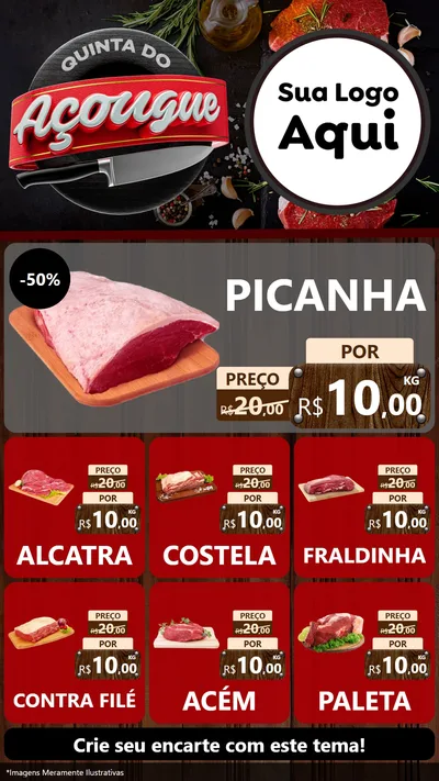 Modelo de Rede Social para Stories com o tema Quinta do Açougue para Açougue