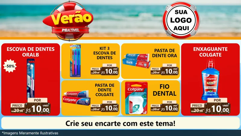 Modelo de TV para TV Horizontal com o tema Verão Imbatível para Higiene Pessoal