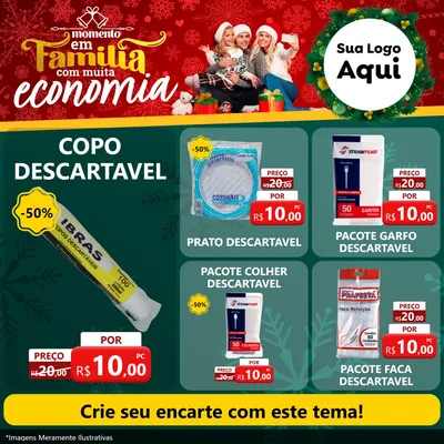 Modelo de Rede Social para Feed Facebook com o tema Momento em Família (Natal) para Embalagens