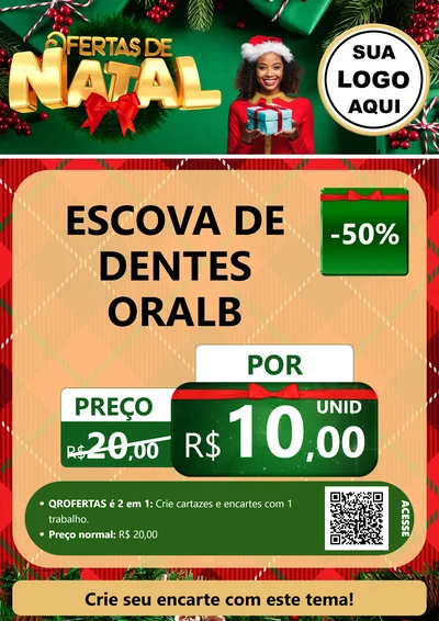 Modelo de Cartaz para Cartaz A4 Vertical com o tema Ofertas de Natal para Higiene Pessoal