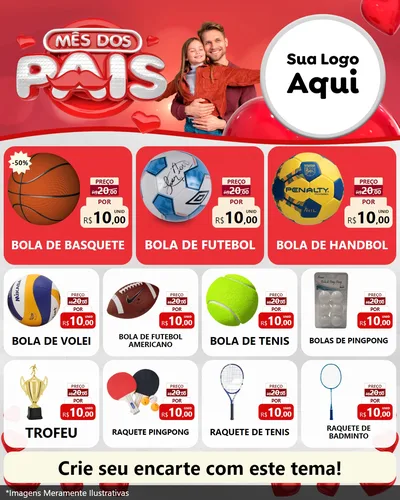Modelo de Rede Social para Feed Instagram com o tema Mês dos Pais para Artigos Esportivos