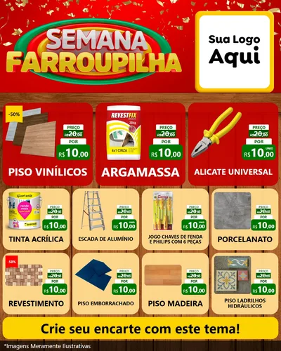 Modelo de Rede Social para Feed Instagram com o tema Semana Farroupilha para Material para Construção